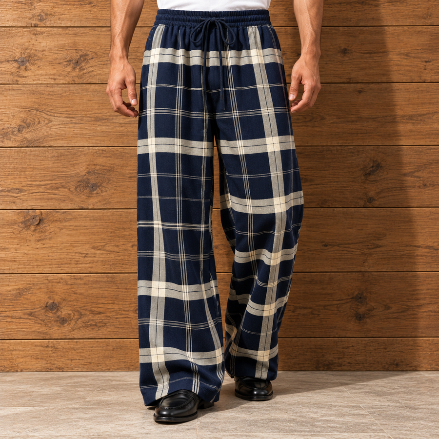 Nathan Plaid Trousers