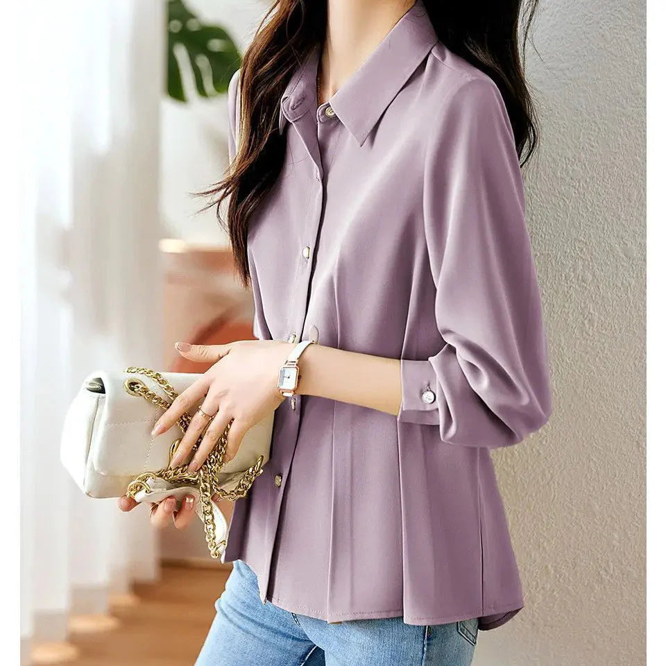Selvyn Pleated Button Blouse