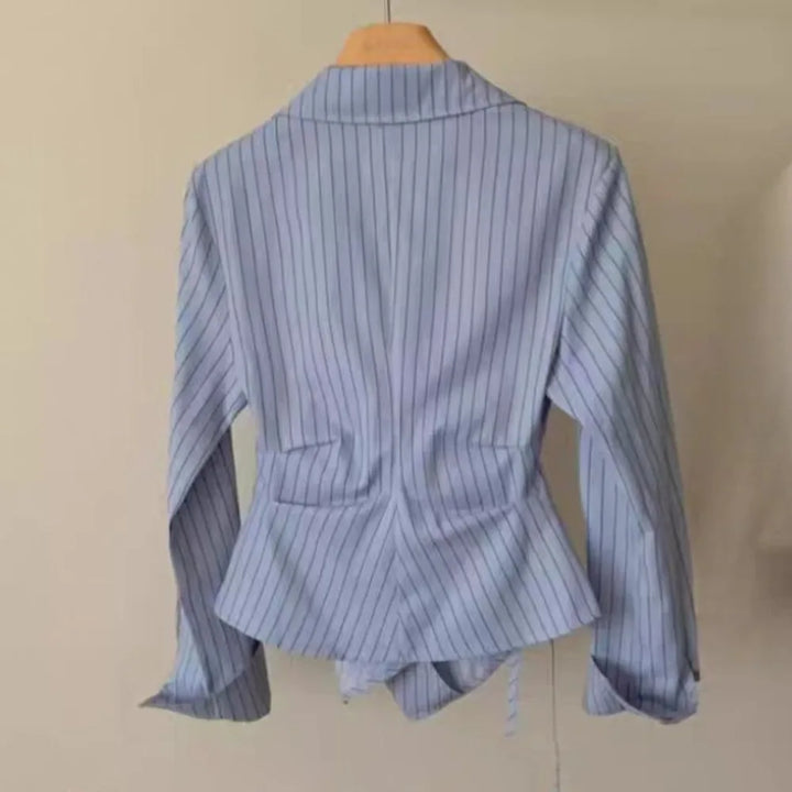Serine Pinstripe Wrap Shirt