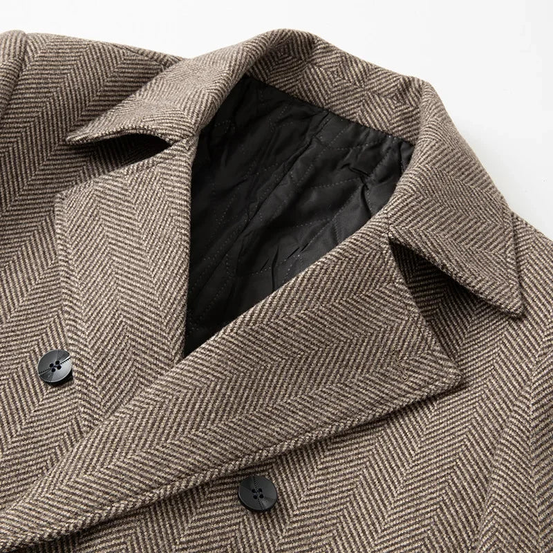 Herringbon Wool Overcoat