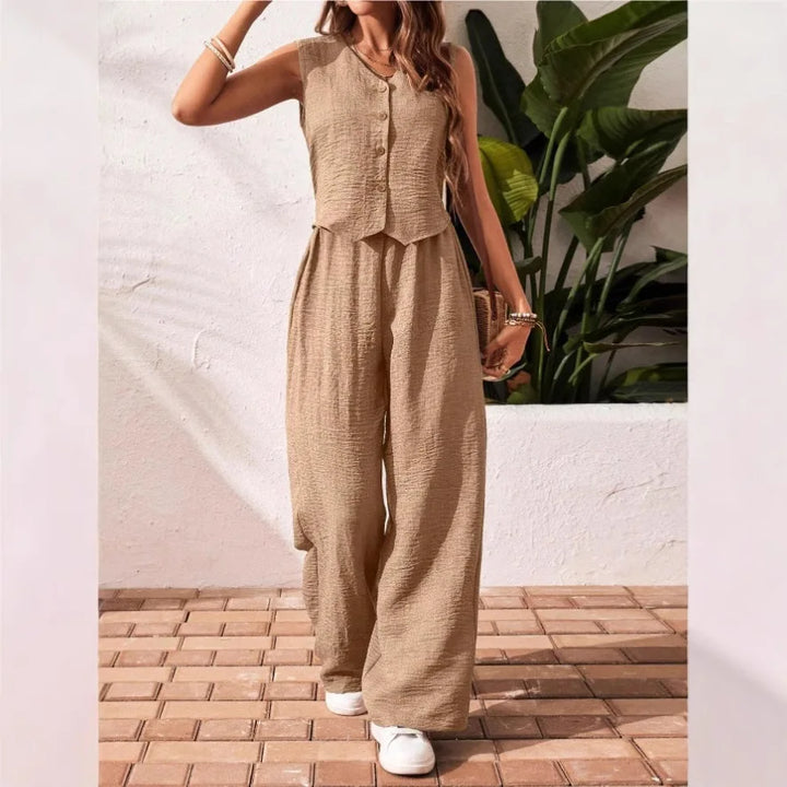 Elvara Sage linen Set