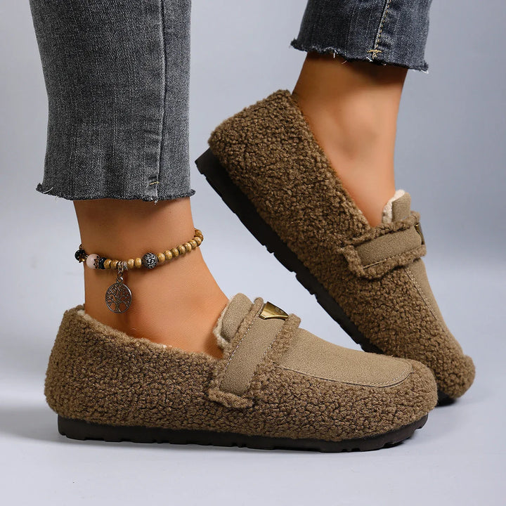 Hazel Sherpa Slip Moccasins