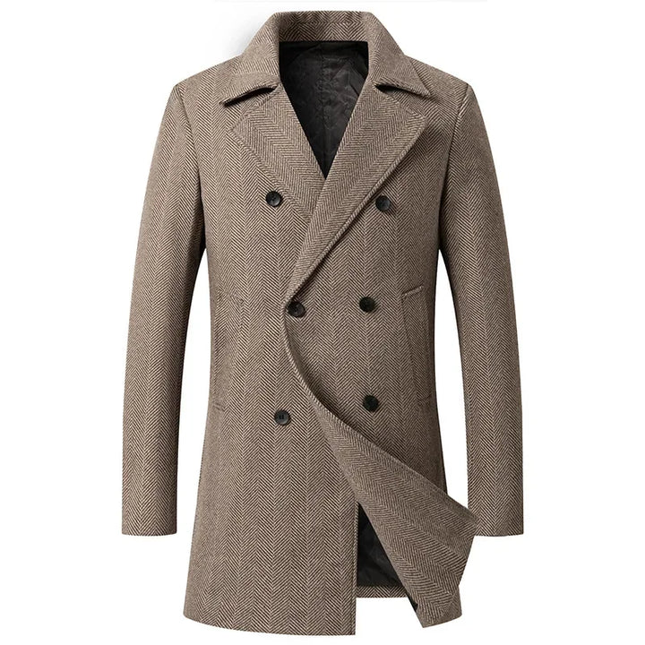 Herringbon Wool Overcoat