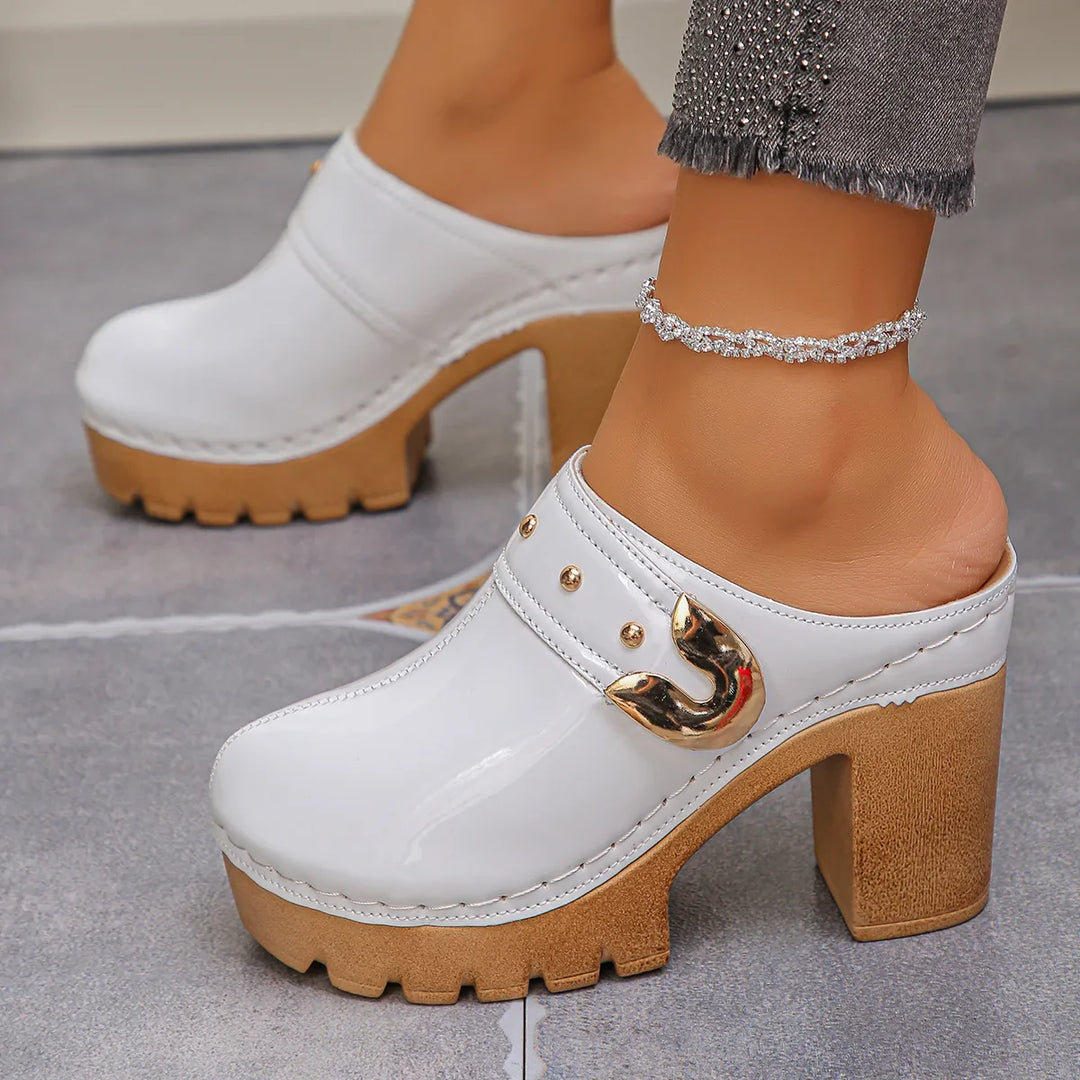 Lunella Block Heel Clogs