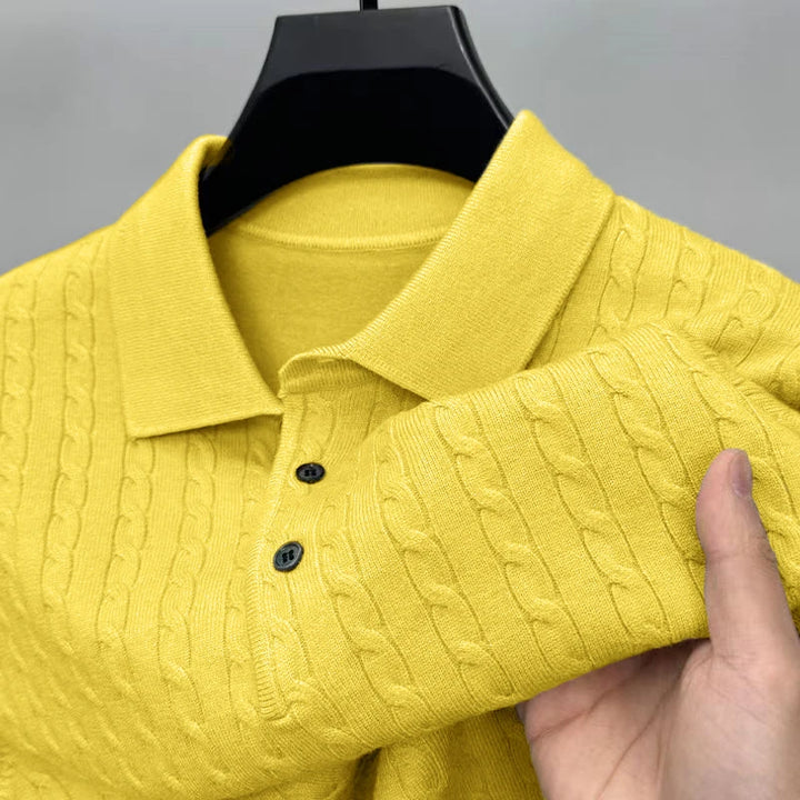 Calderon Cable Knit Polo