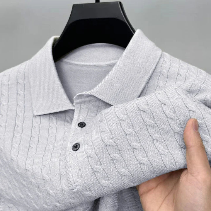 Calderon Cable Knit Polo