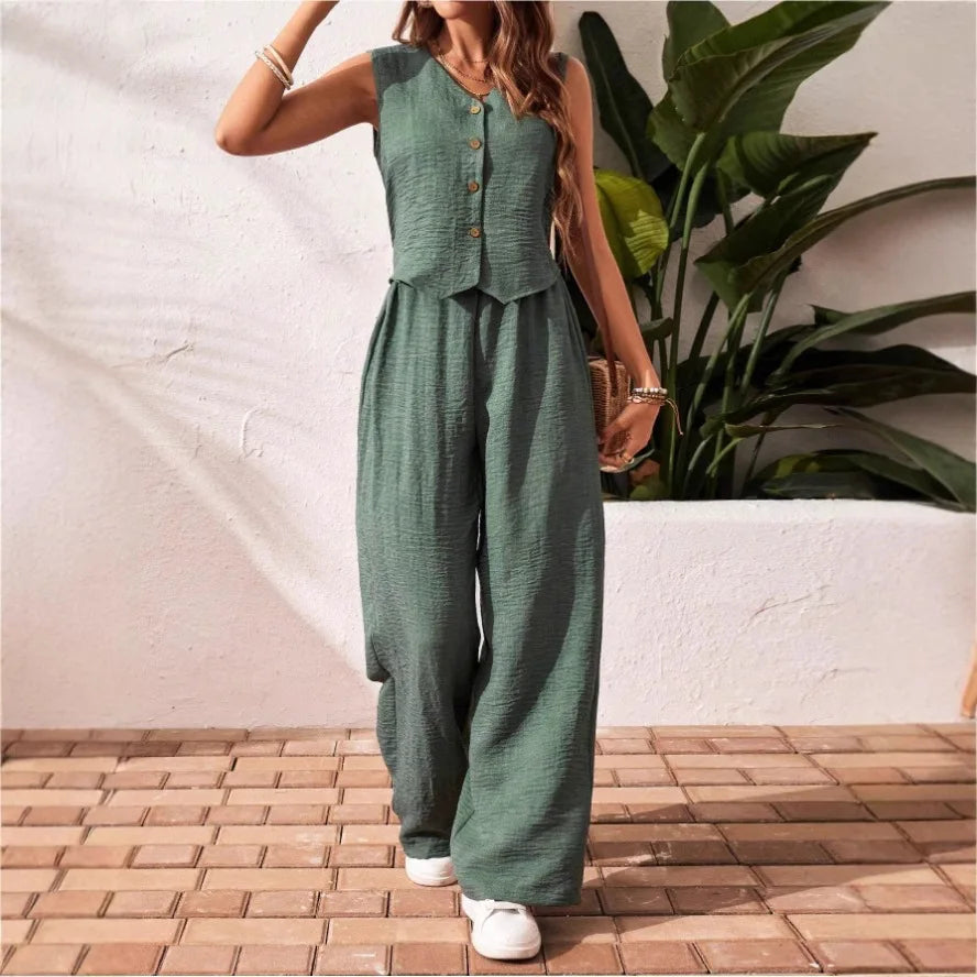 Elvara Sage linen Set