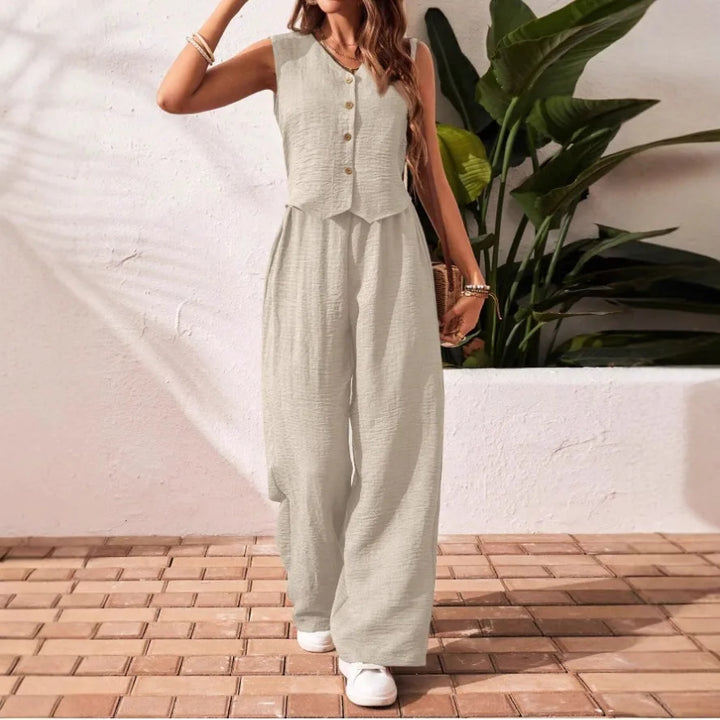 Elvara Sage linen Set