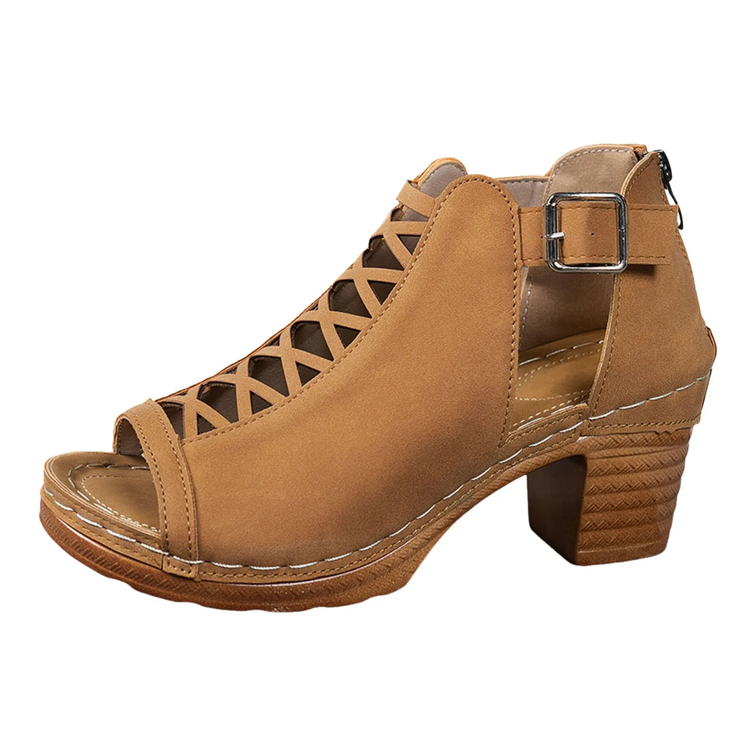 Marzel Cutout Block Sandals
