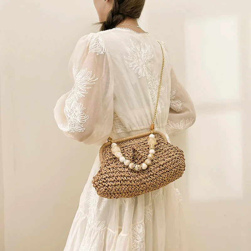 Isola Pearl Straw Bag