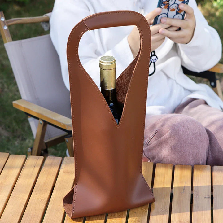 Vignette Leather Bottle Carrier