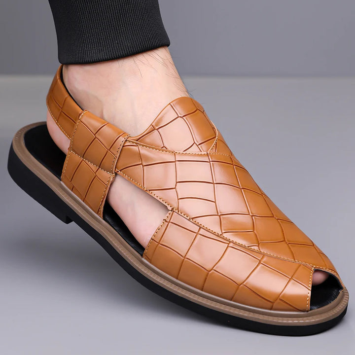 Lorenzo Ridged Leather Sandals