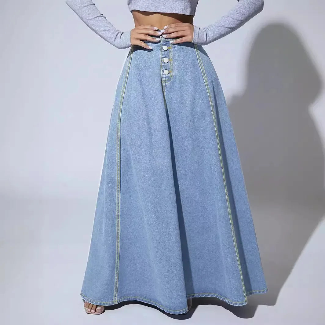 Dakota Denim Button Skirt