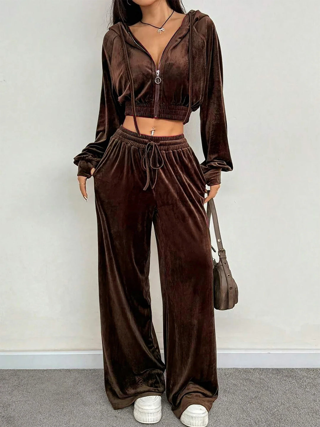 Bianca Cropped Hoodie Set