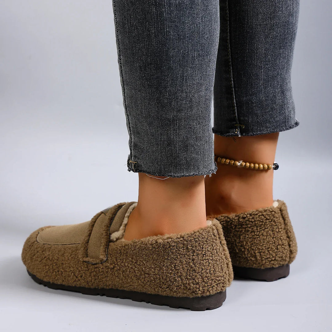 Hazel Sherpa Slip Moccasins