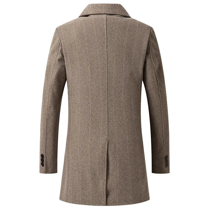 Herringbon Wool Overcoat