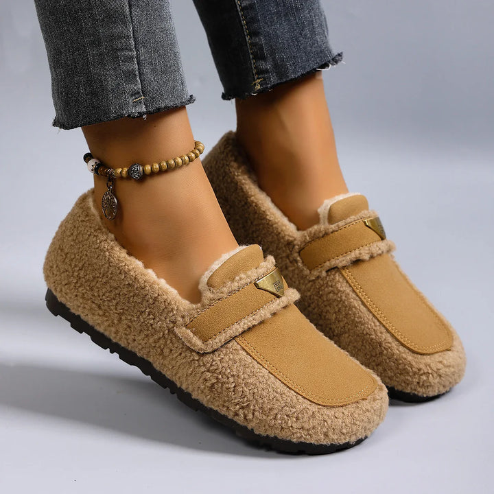 Hazel Sherpa Slip Moccasins