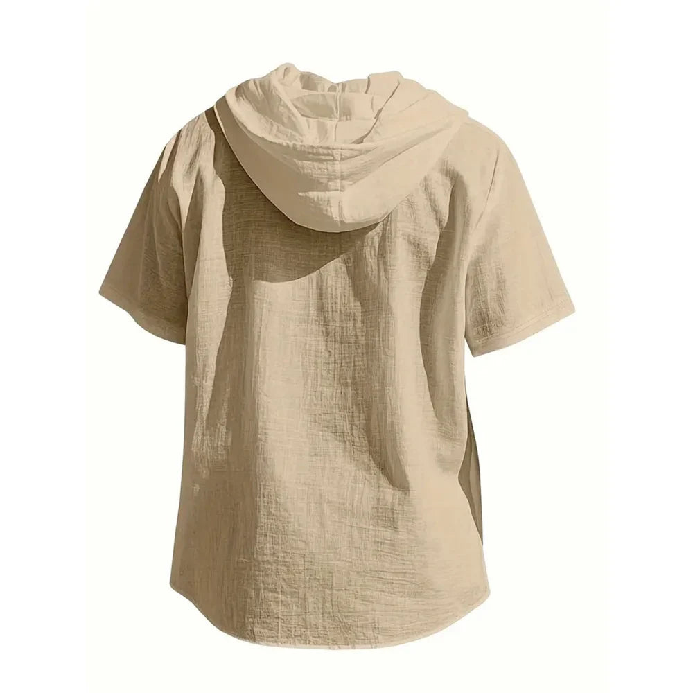 Spencer Linen Short sleeve Hoodie