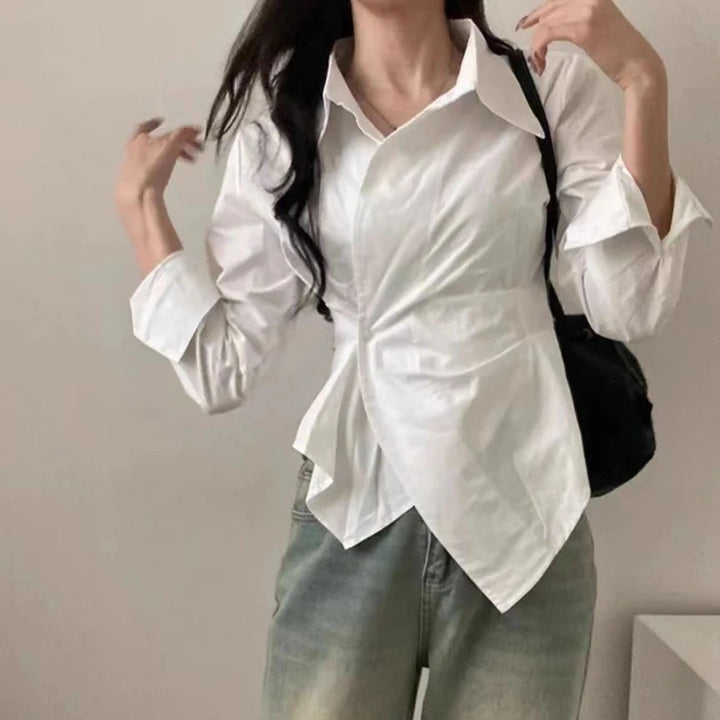 Serine Pinstripe Wrap Shirt