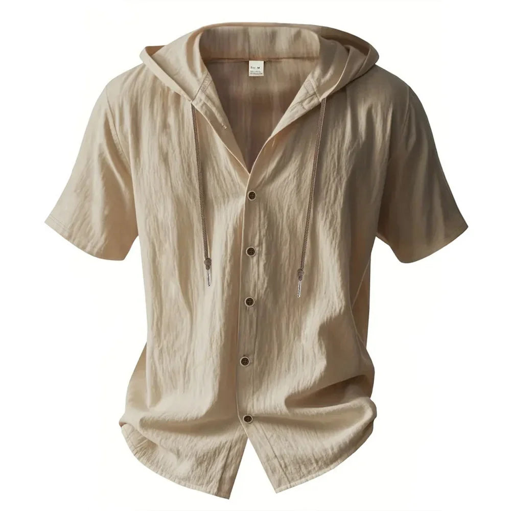Spencer Linen Short sleeve Hoodie