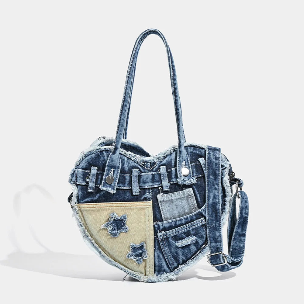 Varese Denim Heart Bag