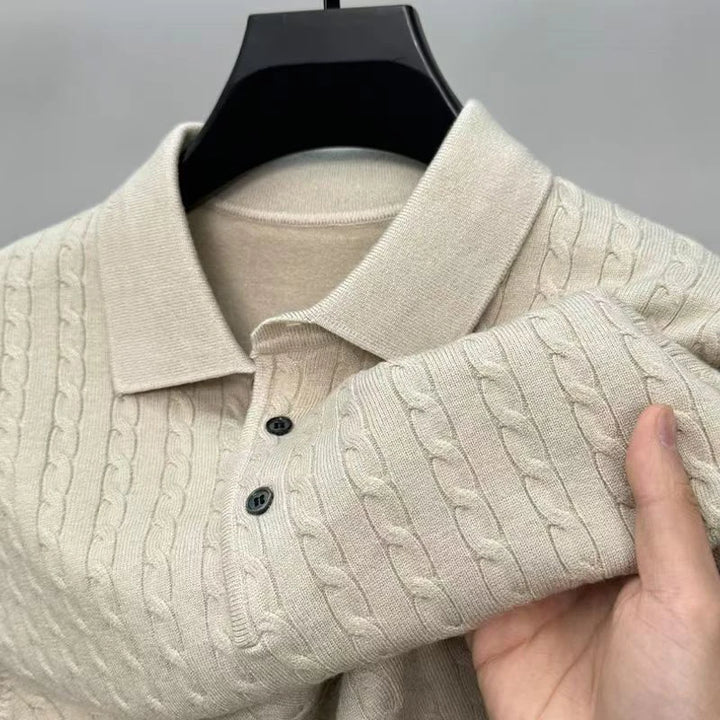 Calderon Cable Knit Polo