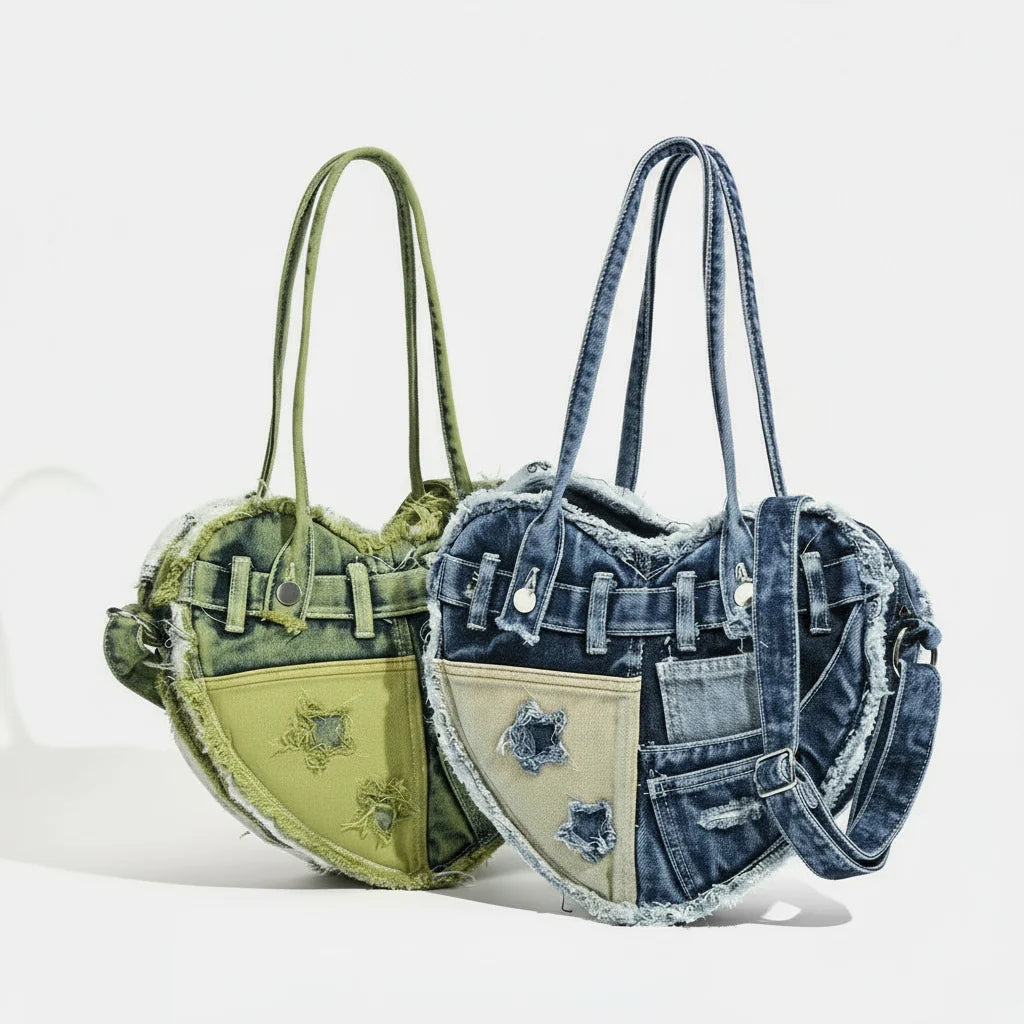 Varese Denim Heart Bag