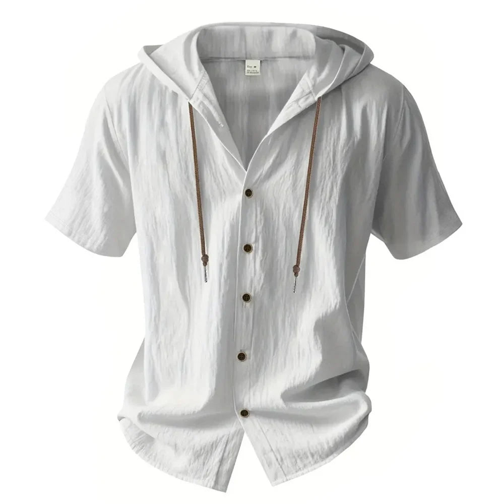 Spencer Linen Short sleeve Hoodie
