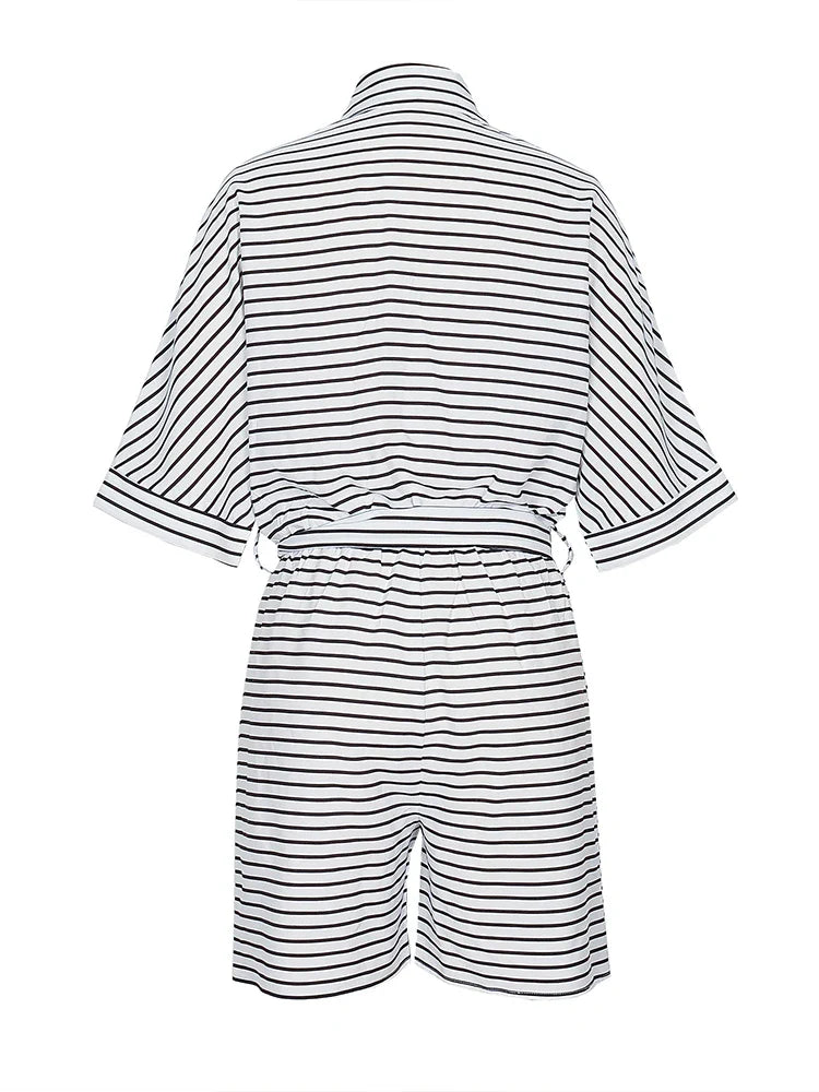 Riviera Stripe Shirt Romper