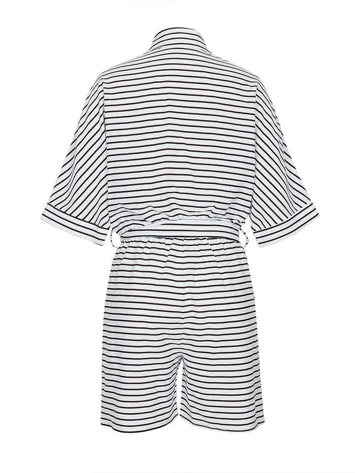 Riviera Stripe Shirt Romper