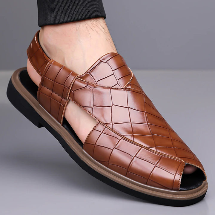 Lorenzo Ridged Leather Sandals