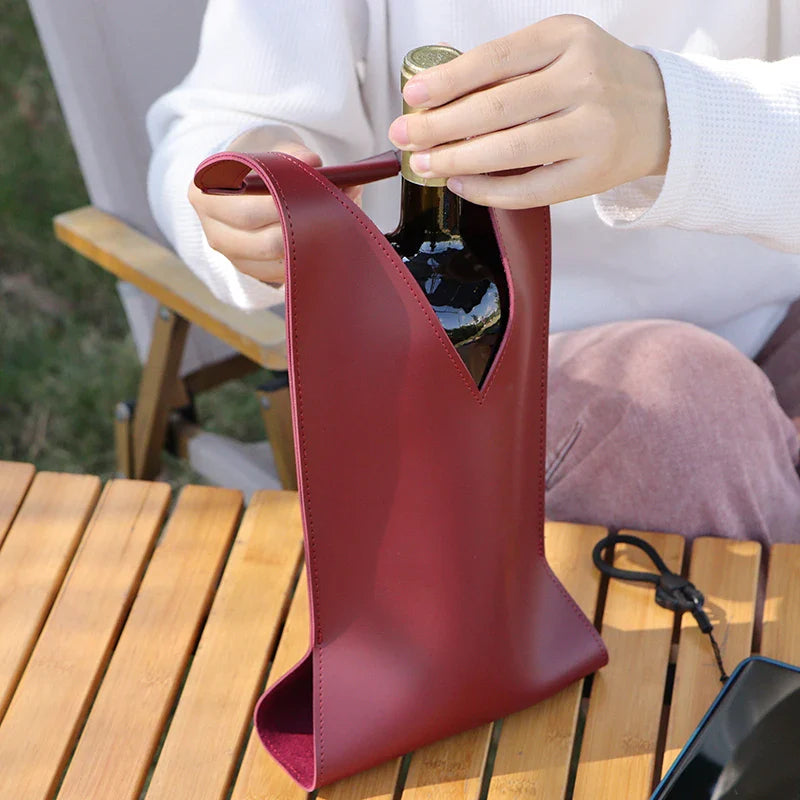 Vignette Leather Bottle Carrier