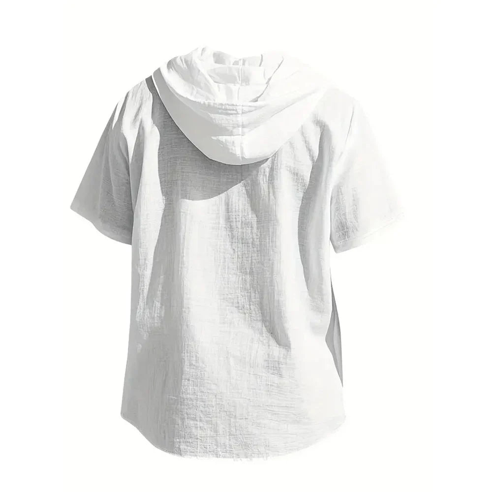 Spencer Linen Short sleeve Hoodie
