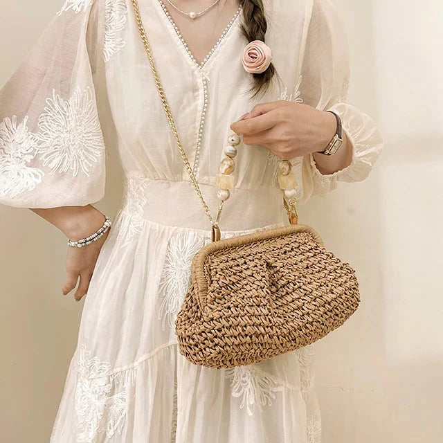 Isola Pearl Straw Bag
