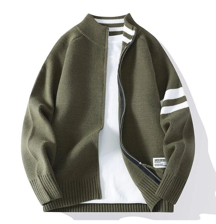 Miles Textured Zip Cardigan