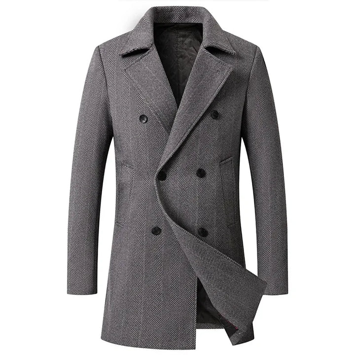 Herringbon Wool Overcoat