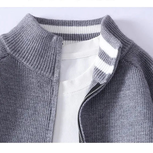 Miles Textured Zip Cardigan