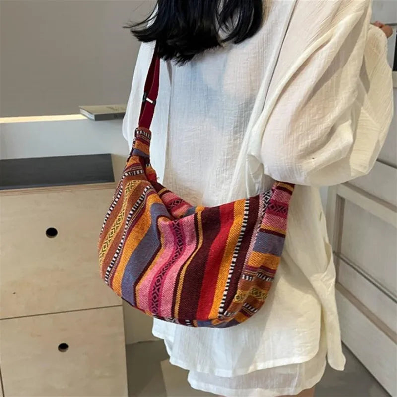 Elena Canvas Shoulder Bag