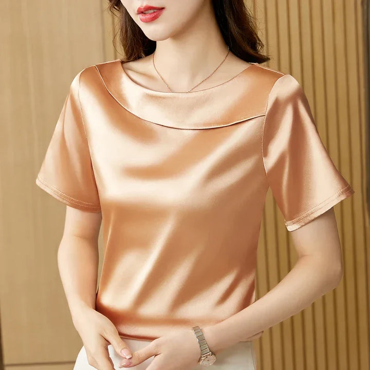 Vivara Satin Fold Collar Blouse