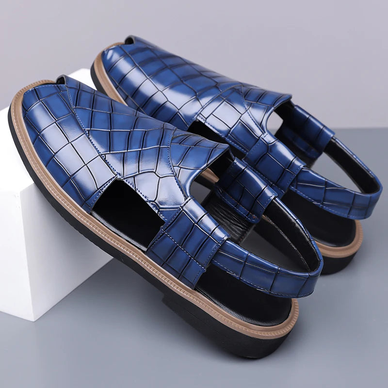Lorenzo Ridged Leather Sandals