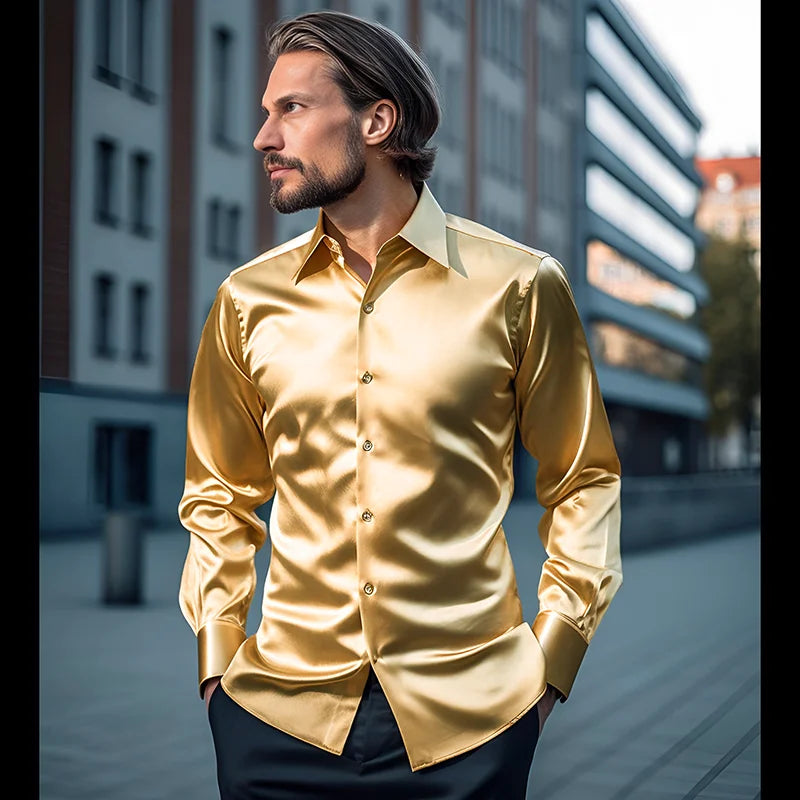 Adrano Satin Button Shirt