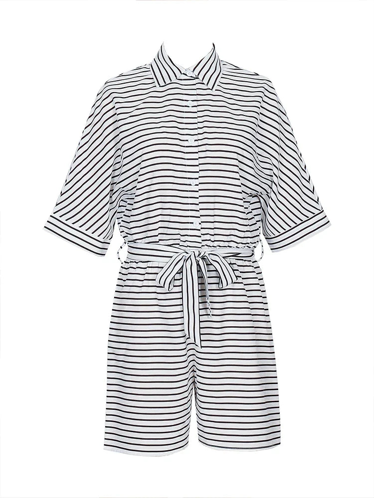 Riviera Stripe Shirt Romper