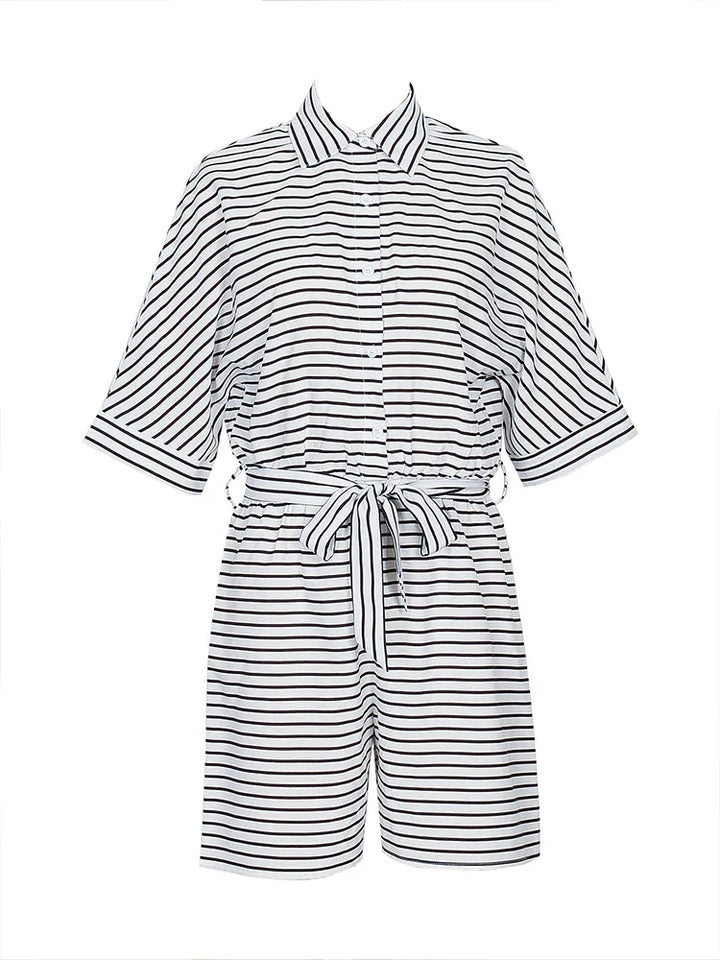 Riviera Stripe Shirt Romper