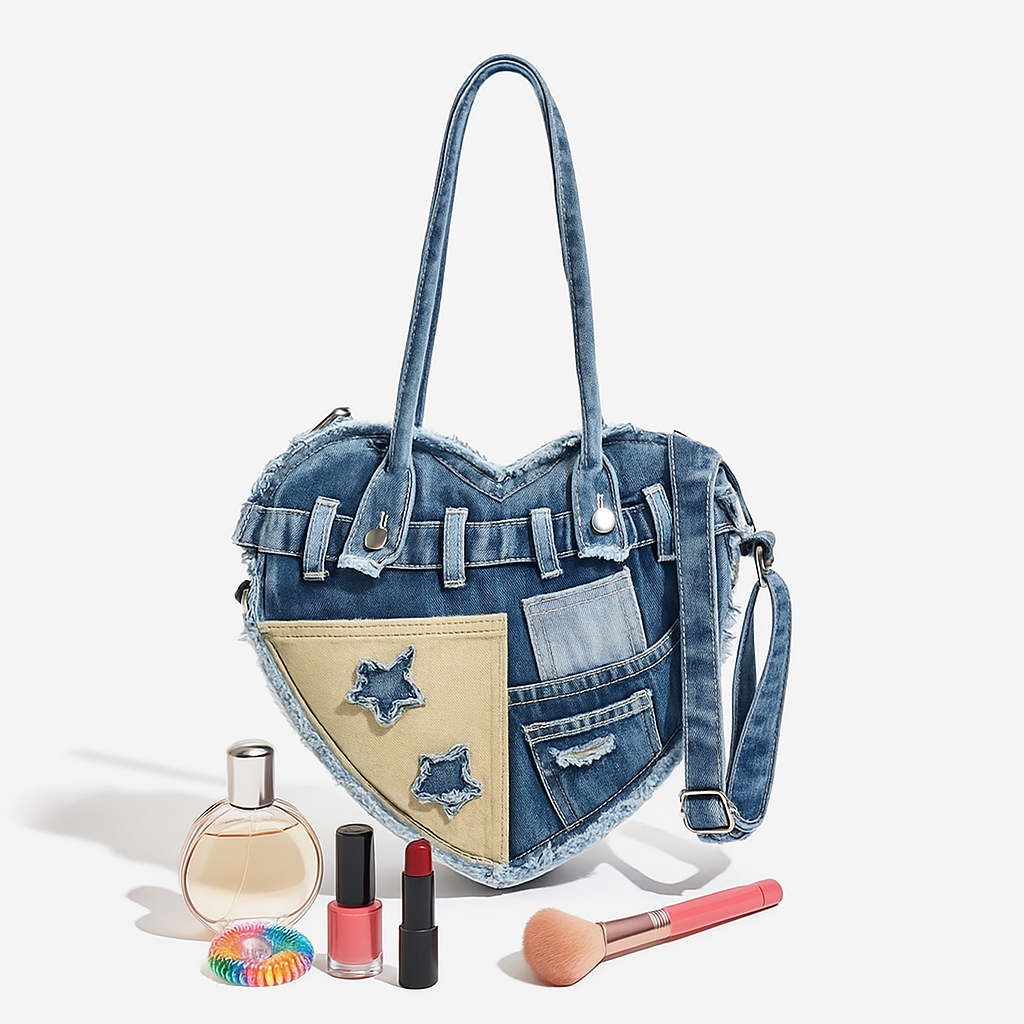 Varese Denim Heart Bag