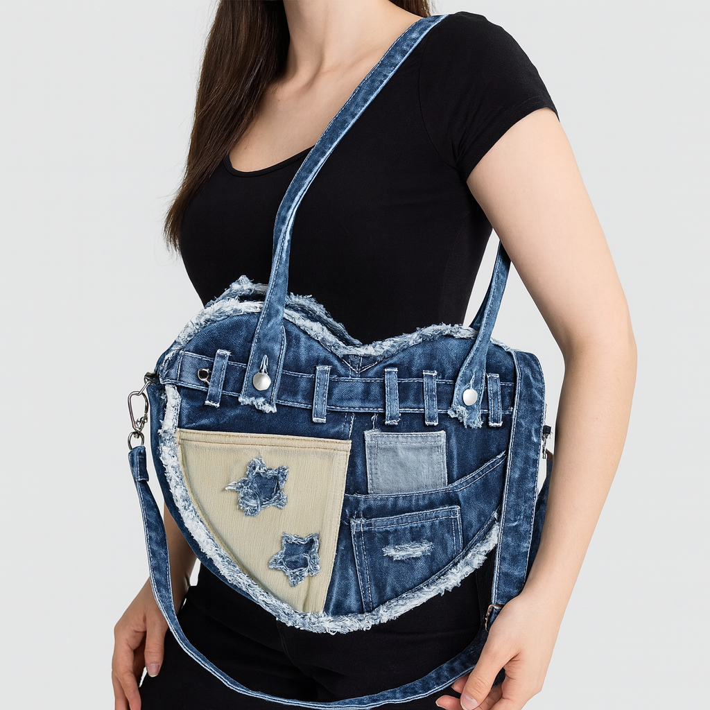Varese Denim Heart Bag