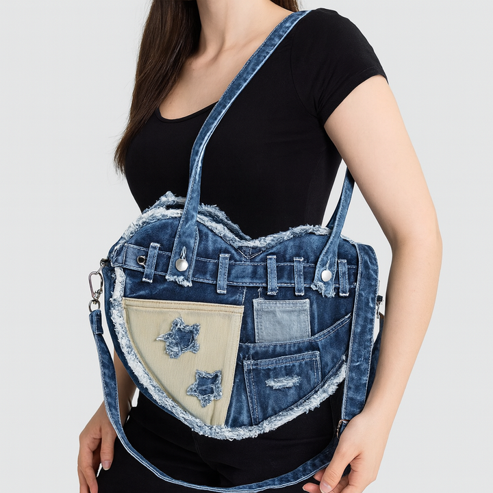 Varese Denim Heart Bag