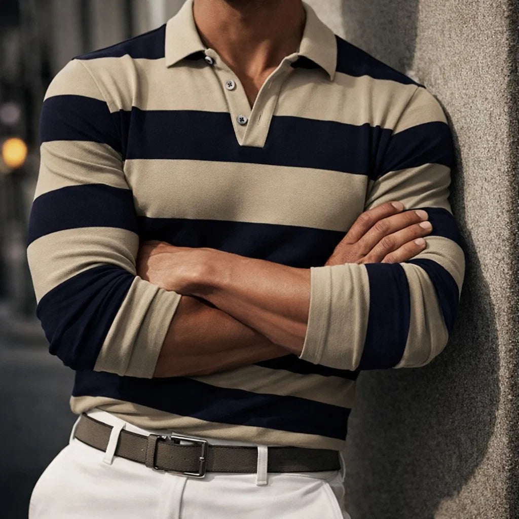 Harrison Stripe Polo Shirt