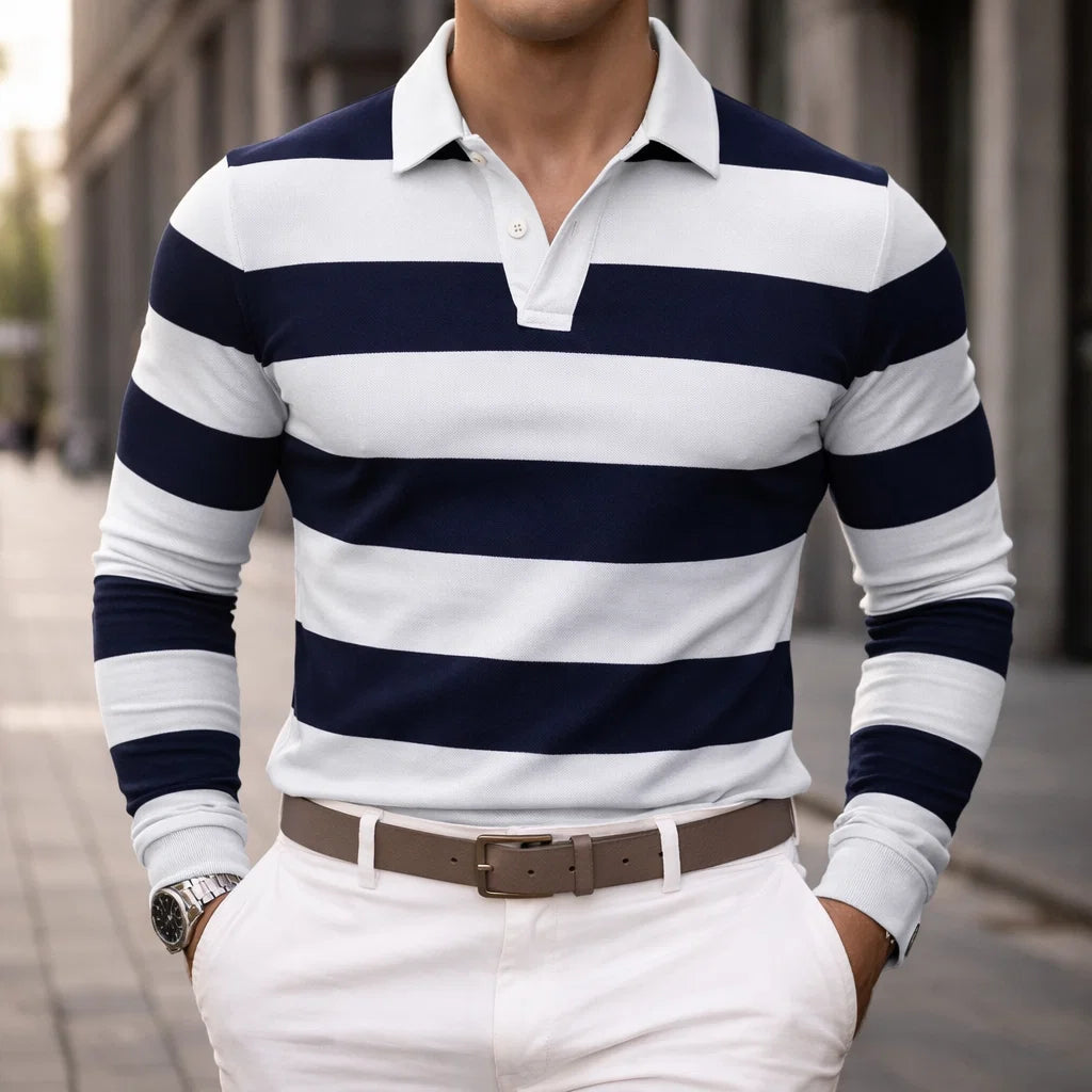 Harrison Stripe Polo Shirt