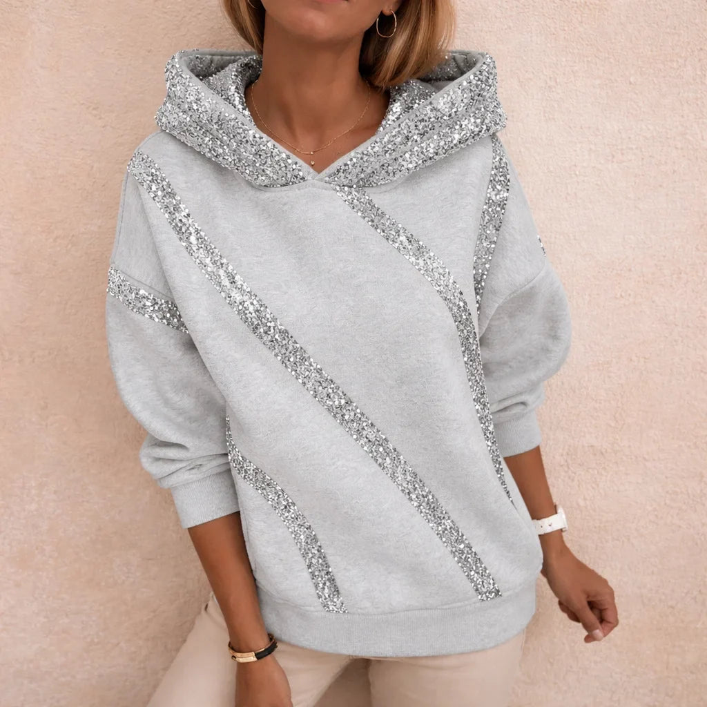Selvara Sequin Cotton Hoodie