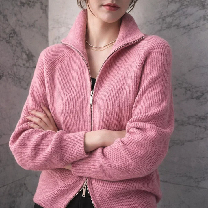 Roselin Cashmere Zip Cardigan